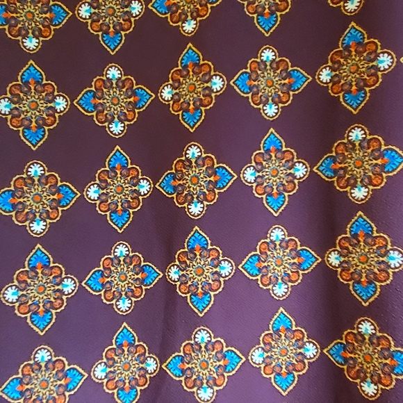 Lularoe Cassie Skirt XS Brown Turquoise Rust NWT - Picture 7 of 12